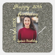 Silverglitter foto 20e verjaardag naam toevoegen d