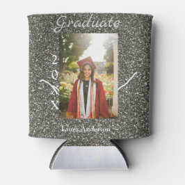 Silverglitter foto afstuderen naam klasse tekst to blikjeskoeler