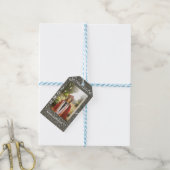 Silverglitter foto afstuderen naam klasse tekst to cadeaulabel (Met Touw)