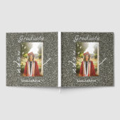 Silverglitter foto afstuderen naam klasse tekst to gastenboek (Volledig)