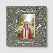 Silverglitter foto afstuderen naam klasse tekst to gastenboek (Achterkant)
