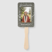 Silverglitter foto afstuderen naam klasse tekst to handwaaier (Voorkant)