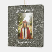 Silverglitter foto afstuderen naam klasse tekst to keramisch ornament (Links)
