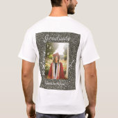 Silverglitter foto afstuderen naam klasse tekst to t-shirt (Achterkant)