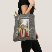Silverglitter foto afstuderen naam klasse tekst to tote bag (Dichtbij)
