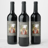 Silverglitter foto afstuderen naam klasse tekst to wijn etiket (Flessen)