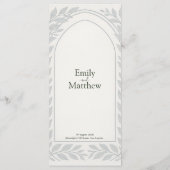 Silverleaf Elven Wedding - Leaf Border Wedding Menu (Achterkant)