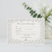 Silverleaf Elven Wedding – Leaf Reply Design Bedankkaart (Staand voorkant)
