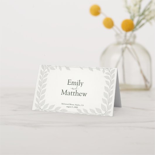 Silverleaf Elven Wedding – Leaf Wedding Plaatskaartje (Achterkant)