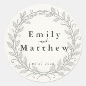 Silverleaf Elven Wedding Ronde Sticker (Voorkant)