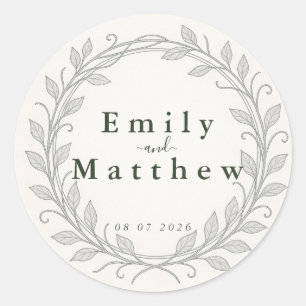 Silverleaf Elven Wedding Ronde Sticker
