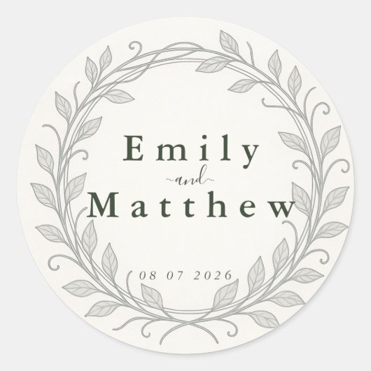 Silverleaf Elven Wedding Ronde Sticker (Voorkant)