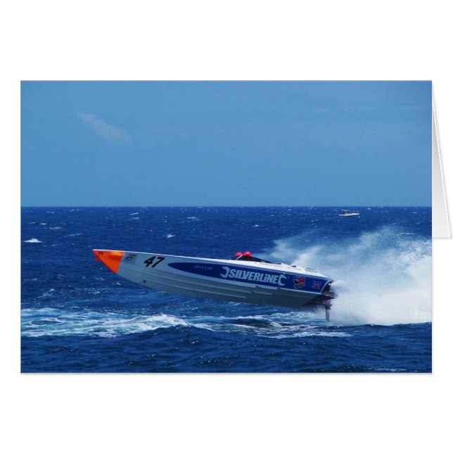 Silverline sponsorde powerboat. (Voorkant Horizontaal)
