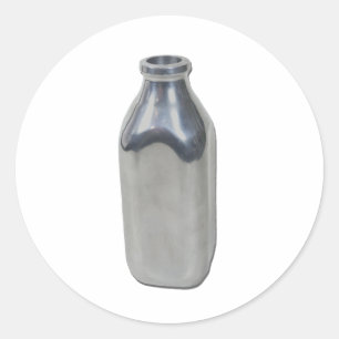 SilverMilkBottle050111 Ronde Sticker