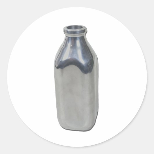 SilverMilkBottle050111 Ronde Sticker (Voorkant)