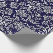 Silvers en Midnight Blue Damkers Cadeaupapier (Hoek)