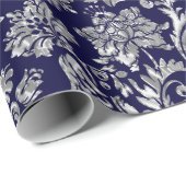 Silvers en Midnight Blue Damkers Cadeaupapier (Rol Hoek)