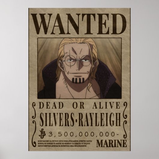 Silvers Rayleigh Dark King One Piece Gezochte Boun Poster (Voorkant)