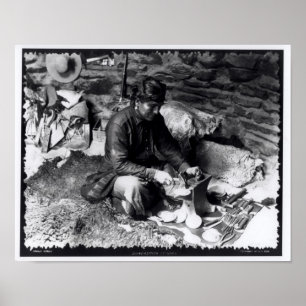 Silversmith at work, c.1914 poster