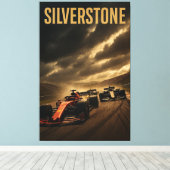 Silverstone Circuit British Grand Prix F1 MotoGP 2 Canvas Afdruk (Insitu (Houten vloer))