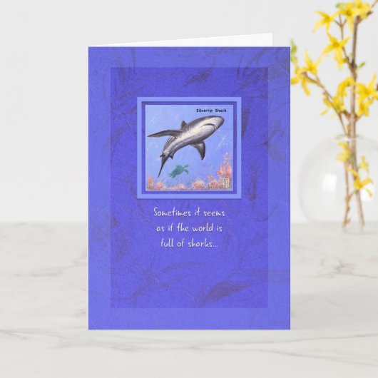 Silvertip Shark "Soms lijkt het" Aanmoediging Kaart (Gele Bloem)