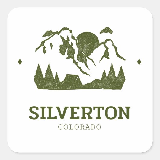Silverton - Colorado Vierkante Sticker (Voorkant)