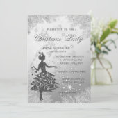 SilverTree Branches, Girl Corporate Kerstparty Kaart (Staand voorkant)