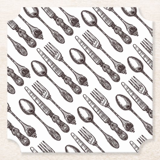  Silverware  Artisan Classic Foodie Kartonnen Onderzetters (Voorkant)