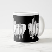 Silverware Black White Design Grote Koffiekop (Voorkant rechts)