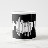 Silverware Black White Design Grote Koffiekop (Voorkant)