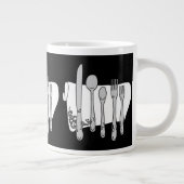 Silverware Black White Design Grote Koffiekop (Rechts)