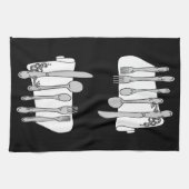 Silverware Black White Design Theedoek (Horizontaal)