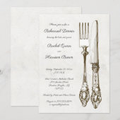 Silverware bruiloft repetitie diner uitnodiging (Voorkant / Achterkant)