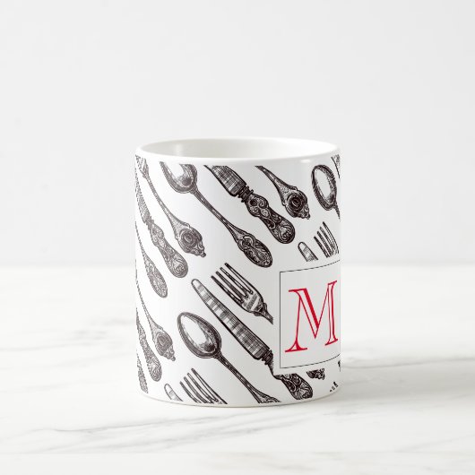  Silverware Classic Foodie Initiaal Magische Mok (Center)