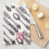  Silverware Classic Foodie Initiaal Theedoek (Quarter Fold)