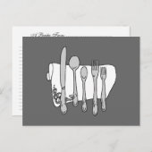 Silverware Custom Recipe Card-Sjabloon Briefkaart (Voorkant / Achterkant)