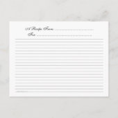 Silverware Custom Recipe Card-Sjabloon Briefkaart (Achterkant)