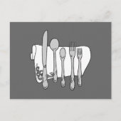 Silverware Custom Recipe Card-Sjabloon Briefkaart (Voorkant)