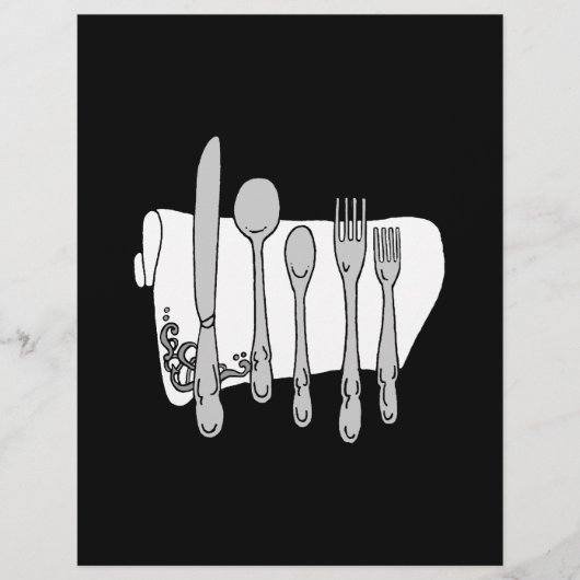 Silverware Custom Restaurant Menu Flyer-Sjabloon (Voorkant)