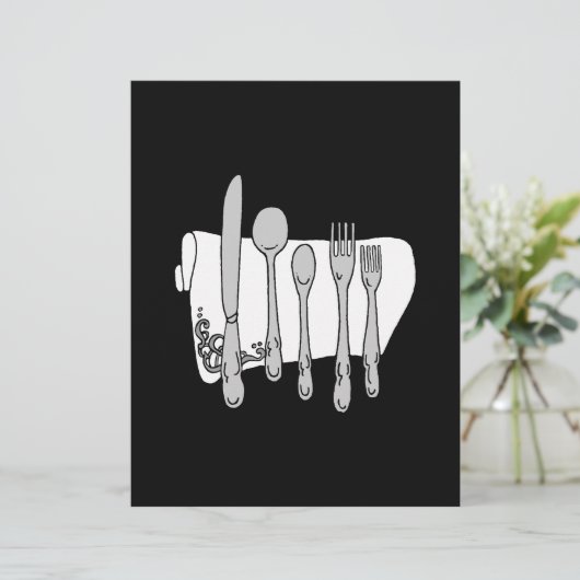 Silverware Custom Restaurant Menu Flyer-Sjabloon (Staand voorkant)
