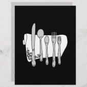 Silverware Custom Restaurant Menu Flyer-Sjabloon (Voorkant / Achterkant)