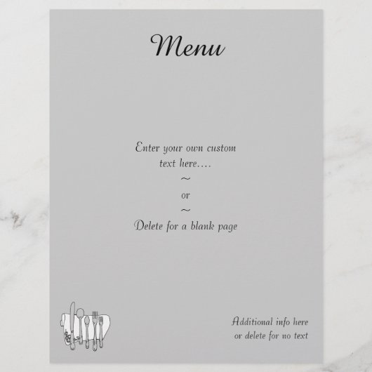 Silverware Custom Restaurant Menu Flyer-Sjabloon (Achterkant)