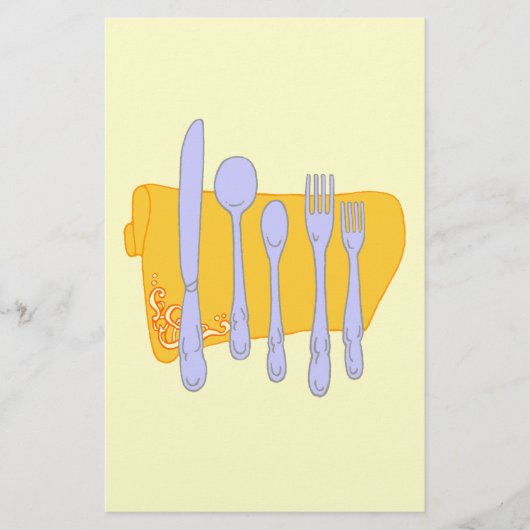 Silverware en Napkin Custom Menu Flyer-Sjabloon (Voorkant)