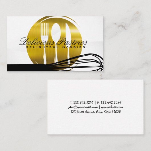 Silverware en Whisk Visitekaartje (Voorkant / Achterkant)