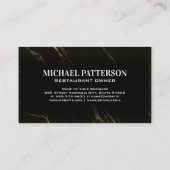 Silverware Gold Logo | Zwart marmer Visitekaartje (Achterkant)