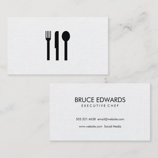 Silverware/Linen Pattern Visitekaartje (Voorkant / Achterkant)