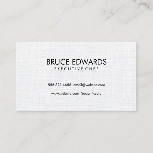 Silverware/Linen Pattern Visitekaartje (Achterkant)