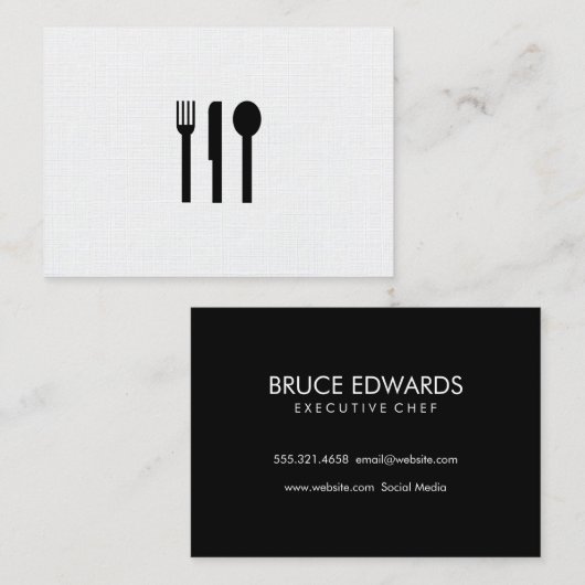 Silverware/Linen Pattern Visitekaartje (Voorkant / Achterkant)