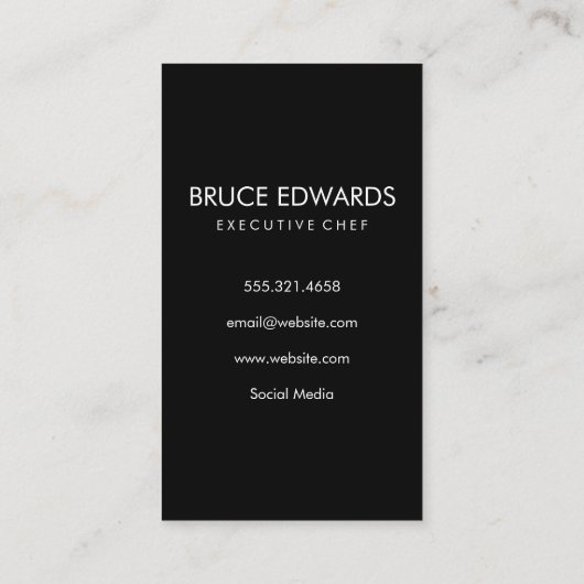 Silverware/Linen Pattern Visitekaartje (Achterkant)