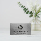 Silverware Logo | Metaalgeborsteld textiel Visitekaartje (Staand voorkant)